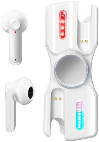 Elevate Your Sound Experience with King Lucky Light-Up Fidget Spinner Wireless Earbuds – Advanced Bluetooth 5.3 Connectivity, 30-Hour Extended Playtime, Exceptional Noise-Cancellation for Deep Immersion, Compact Design for Ultimate Portability, and Innovative Stress-Relief Fidget Feature for Fun On-the-Go Listening