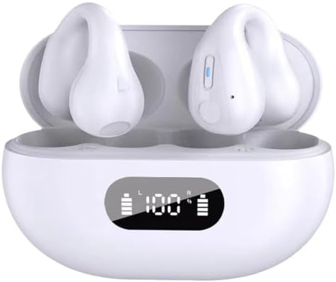 Open Ear Clip-On Bluetooth Headphones for Active Lifestyles – Waterproof Wireless Earbuds with 36-Hour Playtime and Built-In Microphone – Perfect for Running, Cycling, and Fitness – Lightweight Design with Enhanced Sound Quality and Connectivity