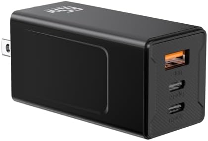 65 W 3-Port USB-C Fast Charger – Versatile Power Adapter for Mac Book, i Phone 16/15/14, Galaxy & More – Compact Design with Included Cable for Effortless Home or Travel Use – Optimal Device Compatibility & Safety Features