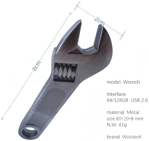 Sleek 128 GB Metal Wrench USB Flash Drive – High-Speed, Stylish Pendrive for All Devices, Ultimate Data Storage Solution