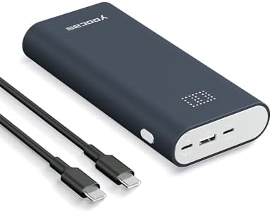 20000 m Ah 65 W Power Bank – Ultra-Fast USB-C Portable Charger for Mac Book, HP, Dell, Lenovo, Steam Deck, Switch, i Pad, i Phone & Android – Sleek Blueberry Design for Enhanced Compatibility & Efficient Charging Solutions