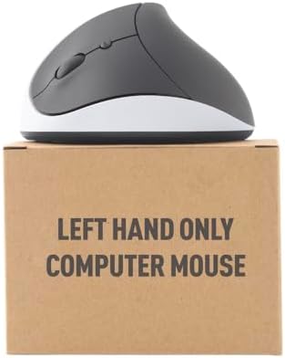 Urby Left Handed Wireless Vertical Mouse – Ergonomic Gaming Companion for Lefties, Compatible with Windows, mac OS & i Pad OS, Sleek White Finish, Includes Battery for Instant Use – Boost Comfort & Enhance Your Gaming Experience