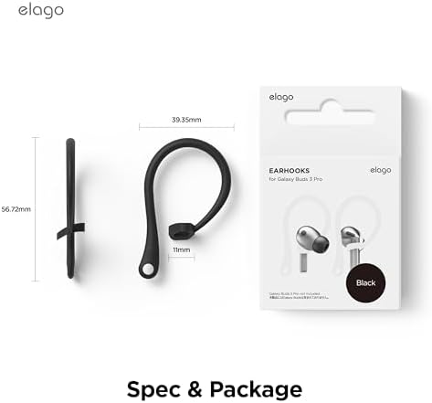 Ergonomic Anti-Slip Ear Hooks for Samsung Galaxy Buds 3 & 3 Pro – elago’s Premium Comfort Enhancements for Secure Audio Enjoyment (White)