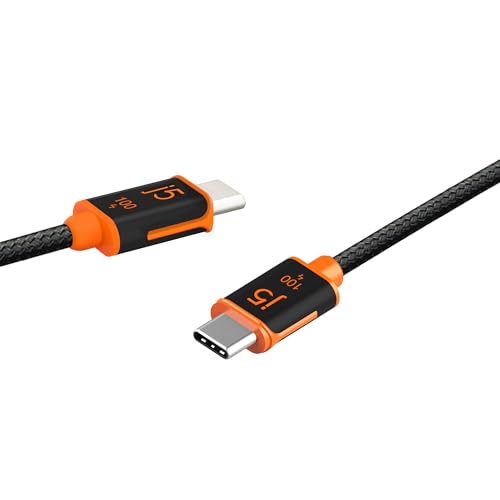 j5 create 100 W USB C to USB C Fast Charging Cable – 5.9 ft Double Braided Design with E-Marker Chip for Enhanced Compatibility and Speed – Ideal for Samsung Galaxy, i Pad Pro, Laptops, and More – Reliable Power and Data Transfer for Ultimate User Experience