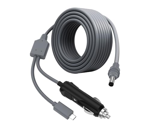 Starlink Mini Power Cable USB C+Cigarette Adapter to DC Power Cord 100W, Car Charger and Type-C for Starlink Mini 16.4FT/5M 12V-24V DC Power Cord – Enhanced Compatibility and Speed