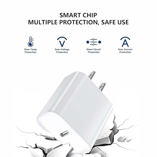Rapid Charge Duo: 20 W USB-C Wall Charger Pack for i Phone 16, 15 & i Pad – Fast Charging Blocks with Type C Cables for Ultimate Compatibility and Safety Features – Perfect for Professionals and Students on the Go