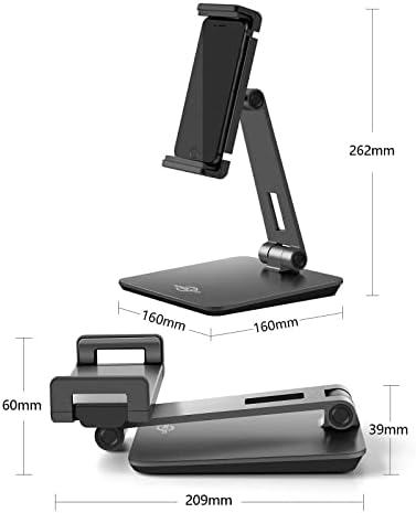 KABCON Adjustable Multi-Angle Aluminum Tablet Stand – Premium Dock for 4”-14” Devices Including i Pad, Samsung Galaxy, and Kindle Fire – Experience Ultimate Comfort with Hands-Free Viewing and Enhanced Productivity