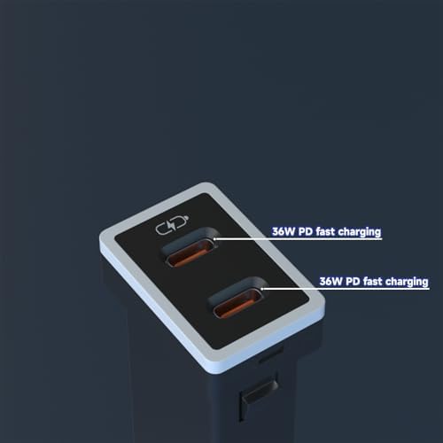 Toyota Dual USB-C Car Charger with PD 3.0 Fast Charging – Compact 1.3 x 0.9 Inch Design with LED Light for Enhanced Visibility – Perfect for Smartphones, Tablets & More