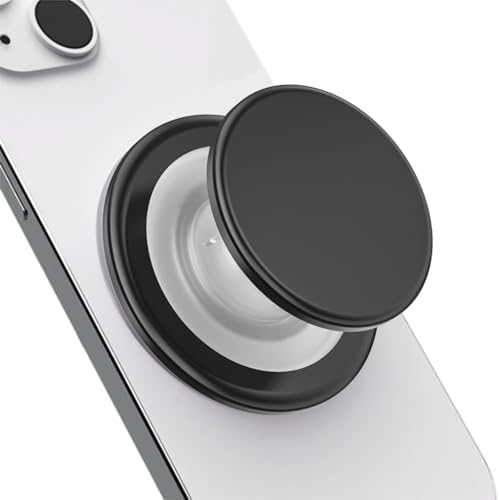 Magnetic Mag Safe Phone Grip Holder – Ergonomic Collapsible Stand for i Phone 12-16 Series, Transparent White Finish for Enhanced Style and Functionality, Secure Grip for Texting and Hands-Free Viewing, Lightweight and Portable Mobile Accessory