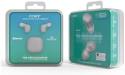 Coby Mini True Wireless Earbuds – Ultra-Compact Bluetooth Earbuds with 12-Hour Playtime, Built-in Microphone, and Lightweight Design for All-Day Comfort – Perfect for On-the-Go Music and Calls (White)