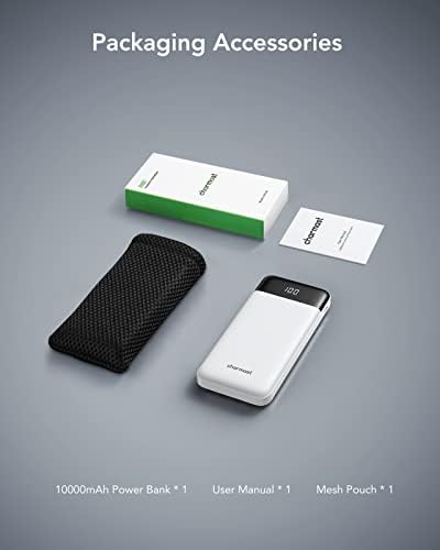 Ultra-Slim 10,000 m Ah Portable Power Bank with Built-In Charging Cables – 6 Outputs, 3 Inputs, Fast 3 A Charging for Universal Device Compatibility – Essential Travel Battery Pack for i Phone, Samsung, Google Pixel, LG, and More