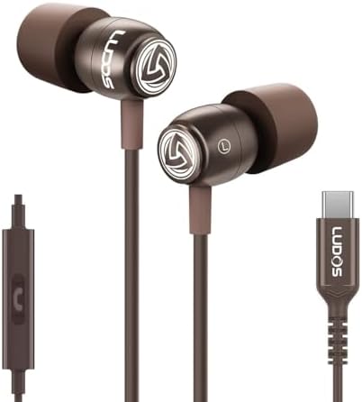 LUDOS Clamor Wired Earbuds – Premium Noise-Isolating In-Ear Headphones with Memory Foam Tips, Built-in Microphone, 5-Year Warranty – Perfect for i Phone and Samsung Users, Ideal for Students and Small Ears in Stylish Pink – Ultimate Sound Quality and Comfort for Everyday Use