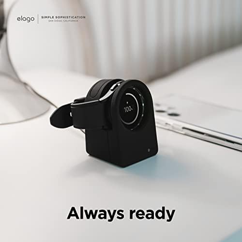 elago Premium Charging Dock for Samsung Galaxy Watches – Sleek Black Stand for Galaxy Watch 4, 4 Classic, 3, and Active (40-46 mm) – Fast-Charging Compatible Design – Perfect Desk or Nightstand Accessory for Effortless Smartwatch Management