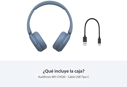 Sony WH-CH520 Wireless On-Ear Headphones – 50-Hour Battery Life for All-Day Listening, Quick Charge for 60 Minutes of Playback in Just 5 Minutes, Integrated Microphone for Effortless Calls, USB-C Charging for Fast Replenishment, Ergonomic Design for Ultimate Comfort – Ideal for Busy Professionals and Music Lovers in Stylish Black Finish