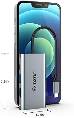 TOTU 4-in-1 USB C Hub: Dual HDMI Adapter for Stunning 4 K Video | 100 W Power Delivery & USB 3.0 Data Transfer | Ideal Docking Station for Mac Book Air, Pro, Dell & Chromebook | Elevate Your Productivity with Enhanced Compatibility and Speed