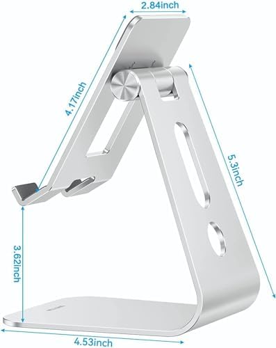 OMOTON Versatile Adjustable Tablet Stand for Desk – Enhanced Stability with Extended Arms for i Pad Pro/Air/Mini & Larger Smartphones – Stylish Purple Holder for Optimal Viewing Comfort and Clutter-Free Workspace