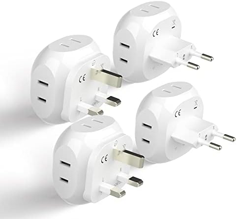 Ultimate Compact Travel Power Adapter for UK & Ireland – Dual USB & USB-C Fast Charger with 3.1 A Output – Type G Plug Converter for Seamless Global Connectivity in Hong Kong, England, Dubai, and Saudi Arabia – Safe, Efficient Design for Smart Travelers