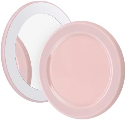 Metisinno Peach Pink Magnetic Base Makeup Mirror – Versatile On-the-Go Beauty Companion Compatible with i Phone Mag Safe & Pop Socket – Compact, Lightweight Design for Effortless Touch-Ups Anywhere – Stylish Accessory for Flawless Looks Anytime