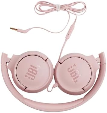 JBL Tune 500 Wired On-Ear Headphones – Lightweight, Portable Design with Pure Bass Audio for Optimal Sound Quality, Tangle-Free Cable for Easy Storage, One-Button Mic for Effortless Hands-Free Calling & Voice Activation – Perfect for Daily Use and Travel (Black)