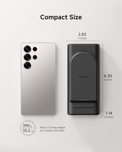 Advanced 3-in-1 Wireless Power Bank for Samsung Devices – Swan Scout 301 S, 10,000 m Ah Portable Charger with Fast USB-C Charging for Galaxy S25 Ultra/S24/S23/S22, Galaxy Watch Ultra/7/6/5/4, and Galaxy Buds – Unmatched Versatility with Intuitive Charging Indicators for Effortless On-the-Go Power Solutions