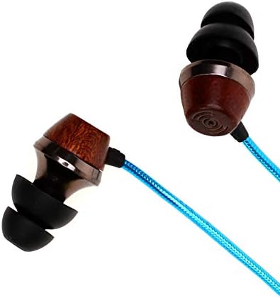 Symphonized ALN 2.0 Premium Genuine Wood Earbuds – Metallic Orange Noise-Isolating In-Ear Headphones with Tangle-Free Cable & Built-in Microphone for Enhanced Audio Compatibility and Immersive Sound Experience