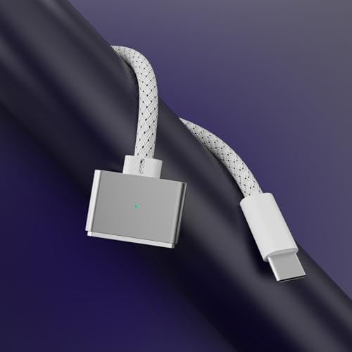 140W USB-C to Magnetic 3 Cable, 6.6FT Fast Charging for Mag-Safe 3 Cable,MacBook Air (15”/13” M4 2025, M3 2024, M2 2023, M2 2022), MacBook Pro (16″/14″ 2024/2023/2021),2M White – Enhanced Compatibility and Speed
