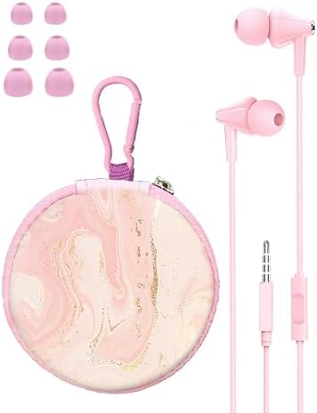 Beach Blue Kids Wired Earbuds – Ultra-Comfortable In-Ear Headphones with Mini Ear Tips, Integrated Mic, and Travel-Friendly Case – Superior Stereo Sound for Classroom Learning and Active Play – Ideal for Daily Use and On-the-Go Adventures