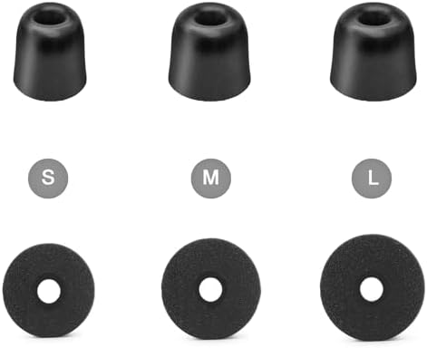 Klowcok Advanced Memory Foam Ear Tips for Shure SE215/SE425/SE535/SE846/Aonic4/Aonic5 – Unmatched Comfort & Superior Noise Isolation (3 Sizes: S/M/L) – Customized Fit for Enhanced Audio Fidelity