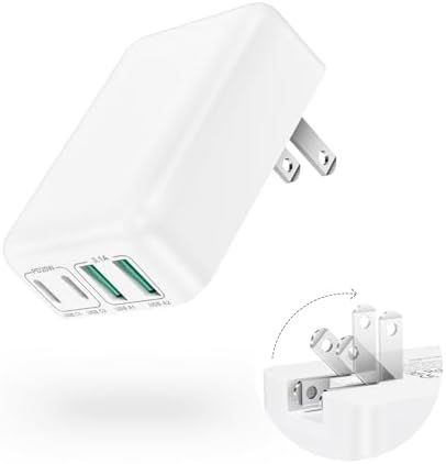 40 W Ultra-Fast USB-C Wall Charger – Compact 4-Port Power Adapter for i Phones, Samsung, Tablets & Google Pixel – Foldable Multiport Charging Solution for Effortless Travel and Rapid Device Charging – Enhanced Compatibility & Lightweight Design for Modern Lifestyles