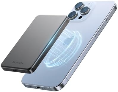 Ultra-Slim 10,000 m Ah Mag Safe Power Bank – High-Speed Wireless Charger with Advanced Heat Management, Robust Magnetic Adhesion, and Premium Metal Finish for i Phone 16/15/14/13/12 – Travel-Optimized, Safe Charging Solution with 20 W Wired & 15 W Wireless Capabilities