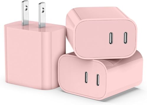 High-Speed Dual-Port USB C Charger Block – 3-Pack 20 W Type-C Wall Adapter for i Phone and i Pad Pro – Ultimate Convenience for Multi-Device Charging on the Go, Safe & Compact Design