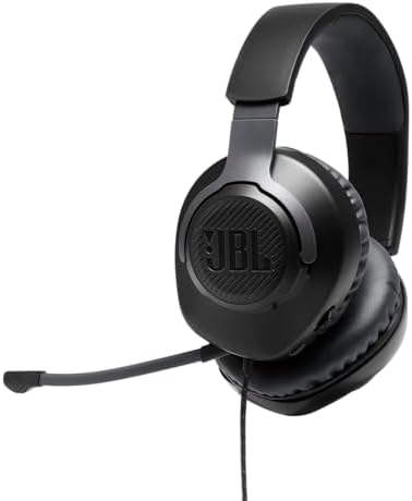 JBL Quantum 100 Wired Over-Ear Gaming Headphones – Unleash Immersive Audio with Detachable Microphone for Ultimate Game Play – Lightweight Comfort Perfect for Long Sessions on All Gaming Platforms