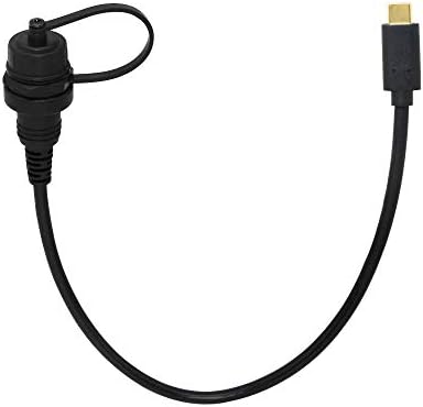 CERRXIAN 30 cm Gold Plated USB Type C 3.1 Dash Mount Extension Cable for Vehicles – Premium Waterproof Connectivity Solution for Car, Boat, Motorcycle & Truck with High-Speed Data Transfer and Sleek Installation Design