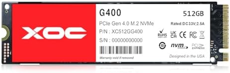 XOC G400 512 GB NVMe Gen4 SSD – Ultra-Fast 5200 MB/s Read Speed for Unmatched Gaming & Content Editing Performance – M.2 PCIe 4.0 Internal Drive with Enhanced Compatibility & Superior Thermal Management