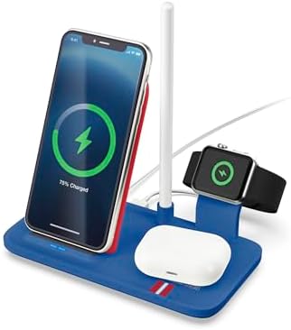 SOAR NCAA 4-in-1 Wireless Charging Docking Station: Rapid Charge Solution for i Phone, Apple Watch, Air Pods & Apple Pencil – Official NCAA Design for Ultimate Fan Experience and Device Compatibility