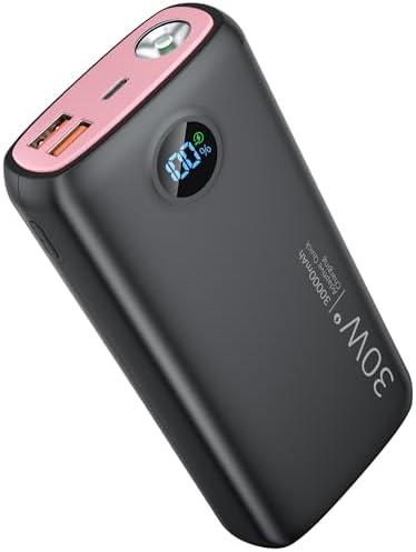 High-Capacity 30,000 m Ah Portable Power Bank with Fast Charging Technology – Multi-Device USB-C Charger for i Phone, Samsung Galaxy, LG & More – Built-in LED Display and Flashlight for Ultimate Convenience – Sleek Black Design for On-the-Go Power Solutions