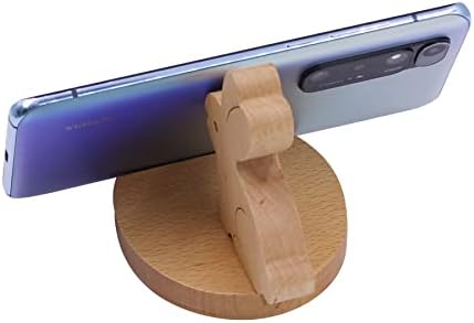 Whimsical Dog-Themed Wooden Phone Stand – Charming Desk Accessory for Mobile Devices, Perfect Gift for Pet Enthusiasts, Stylish and Functional Home Office Decor with Stable Anti-Slip Base for Enhanced Productivity and Optimal Viewing Experience