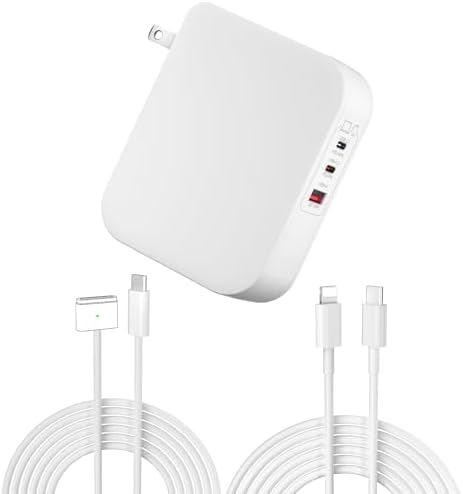 Ultra-Fast 96 W Mac Book Pro Charger with 6.6 ft Magnetic USB-C Cable – Compatible with 2021-2025 Mac Book Pro 14″/16″ & Mac Book Air 13″/15″ Models – Magnetic Connection for Secure Charging & Armor-Weave Durability – Lightning Speed Power Boost for M1/M2/M3/M4 Chipsets – 365-Day Warranty for Peace of Mind