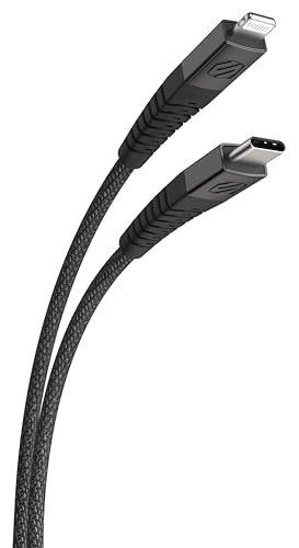 Scosche Ci4 B4 SG-SP MFi Certified Strikeline 4 ft Braided Lightning & USB-C Charging Cable – Fast, Durable, and Stylish Power Solution for Seamless Device Compatibility in Space Gray