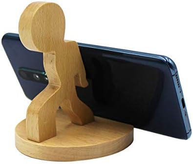 Whimsical Dog-Themed Wooden Phone Stand – Charming Desk Accessory for Mobile Devices, Perfect Gift for Pet Enthusiasts, Stylish and Functional Home Office Decor with Stable Anti-Slip Base for Enhanced Productivity and Optimal Viewing Experience
