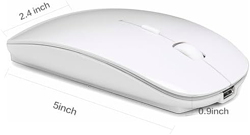 Sleek Bluetooth Wireless Mouse for Mac, Windows & i Pad – Ergonomic Design, High-Precision Navigation, Rechargeable & Dual-Mode Compatibility (Gray & Black) – Elevate Your Productivity with Clutter-Free Connectivity