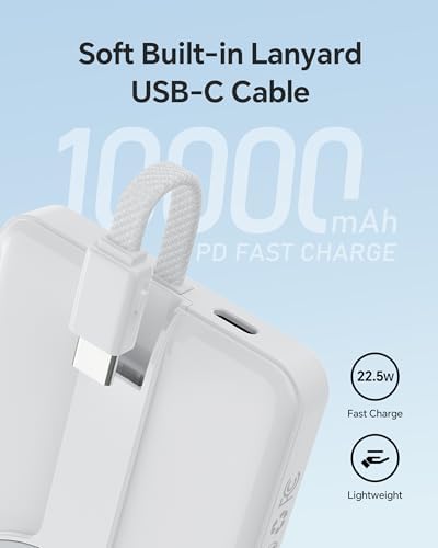 Ultra-Lightweight 10000 m Ah Magnetic Power Bank – USB-C PD 22.5 W Fast Charging Battery Pack for i Phone 16/15 Pro/Plus/Max & Samsung Devices – Compact Travel Charger with Built-in Cable & Advanced Safety Features for Hassle-Free Compatibility