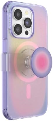 Pop Sockets i Phone 14 Pro Case with Integrated Slidable Grip & Kickstand – Pink Opalescent – Ultimate Wireless Charging Compatibility, 10 ft Drop Protection, and Easy Mag Safe Integration for Enhanced Mobile Experience
