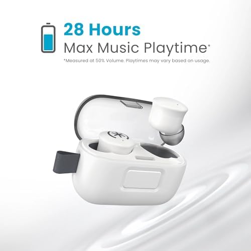 Speck Gemtones Wireless Earbuds – Bluetooth 5.3 Headphones with 28 Hours of Battery Life, USB-C Charging & Custom EQ App for i Phone & Android Users – Stylish White Album Design with Two-Year Warranty for Ultimate Audio Experience