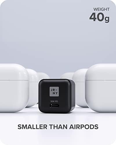 Compact 30 W USB-C Fast Charger Block with Ga N II Technology – Universal Mini Wall Adapter for Quick Power Delivery to All USB-C Devices (Cable Not Included) – Ideal for Travel and Everyday Use