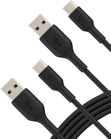 Belkin Boost Charge 6.6 ft USB-C to USB-A Cable: High-Efficiency Charging & Swift Data Sync for i Phone 16, Samsung Galaxy S25, Pixel 9 – Durable 2-Pack for Reliable Home and Travel Use