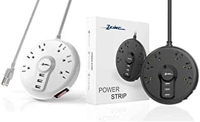 Ultimate Surge Protector Power Strip: 6 Outlets & 3 Fast USB Ports with 6.5 FT Extension Cord – Compact Circle Socket for Home, Office & Travel – Overload Protection & Space-Saving Flat Plug Design – Efficient Charging Solution for All Your Devices