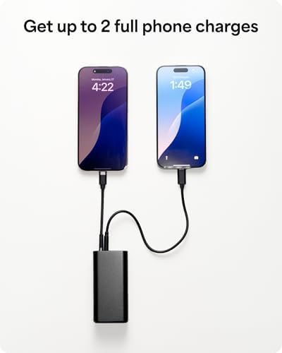 Mophie Powerstation Mini 5,000 m Ah Portable Power Bank – Ultra-Fast 20 W USB-C PD Charger for Rapid Device Recharging, Compact Pocket-Sized Design with LED Battery Indicator, Includes USB-C Cable for Instant Connectivity, Essential Travel Accessory for On-the-Go Smartphone Power