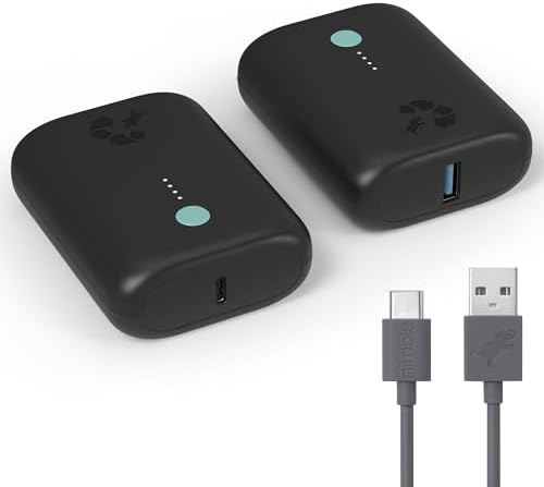 Champ Lite Ultra-Compact 5200 m Ah Fast Charge Power Bank – 15 W Dual USB-C & A Ports, Essential Travel Battery Pack for i Phone, Galaxy, Pixel, Mac Book, i Pad, Kindle, Air Pods & More – Lightweight Portable Charger with Charging Cable for On-the-Go Energy Solutions