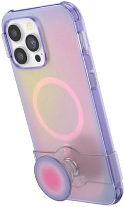 Pop Sockets i Phone 14 Pro Case with Integrated Slidable Grip & Kickstand – Pink Opalescent – Ultimate Wireless Charging Compatibility, 10 ft Drop Protection, and Easy Mag Safe Integration for Enhanced Mobile Experience